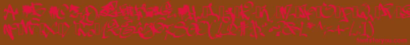 Pwgraffiti Font – Red Fonts on Brown Background