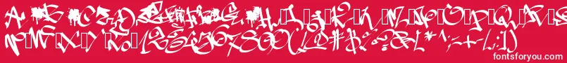 Pwgraffiti Font – White Fonts on Red Background