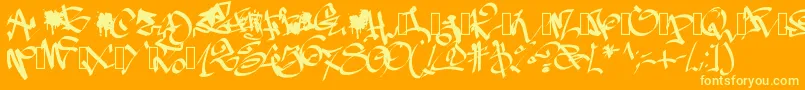 Pwgraffiti Font – Yellow Fonts on Orange Background