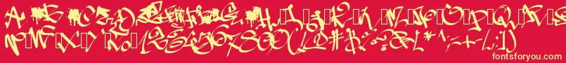 Pwgraffiti Font – Yellow Fonts on Red Background