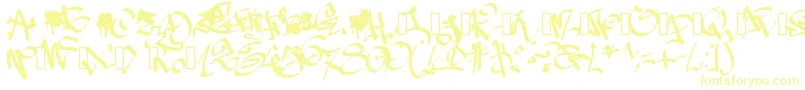Pwgraffiti Font – Yellow Fonts on White Background