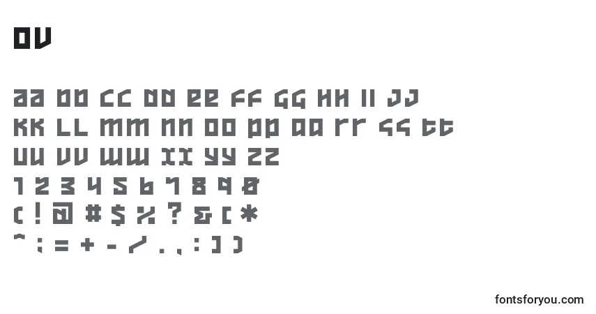 Ov Font – alphabet, numbers, special characters