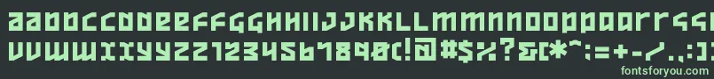 フォントOv – 黒い背景に緑の文字