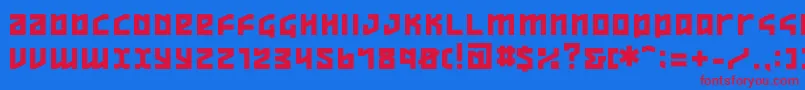 Ov Font – Red Fonts on Blue Background