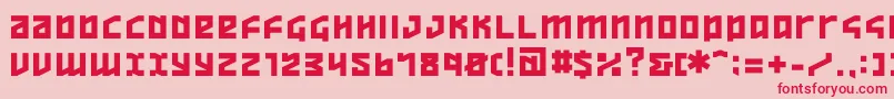 フォントOv – ピンクの背景に赤い文字