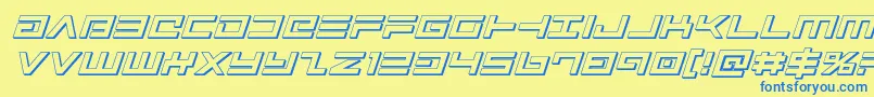 Avenger3Dital Font – Blue Fonts on Yellow Background