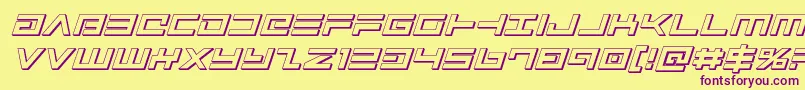 Avenger3Dital Font – Purple Fonts on Yellow Background