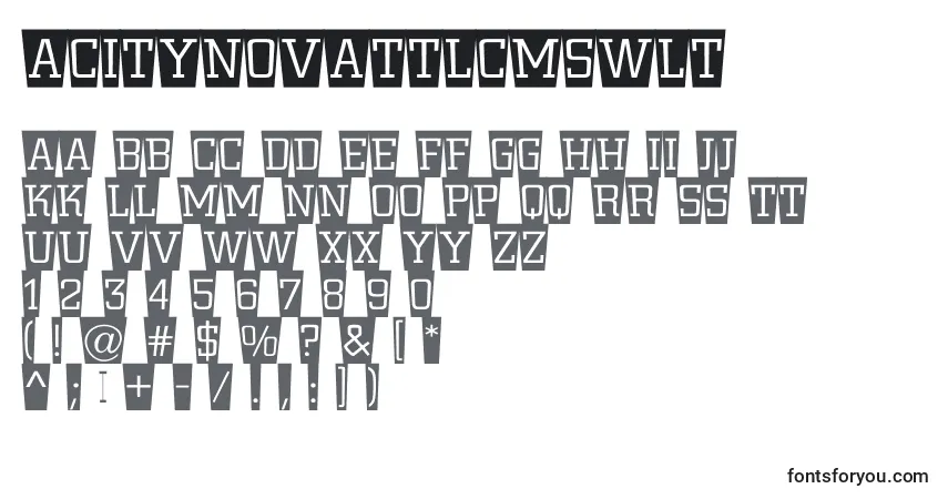 Шрифт ACitynovattlcmswlt – алфавит, цифры, специальные символы
