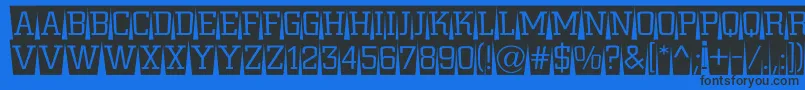 フォントACitynovattlcmswlt – 黒い文字の青い背景
