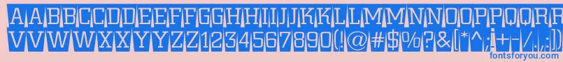 フォントACitynovattlcmswlt – ピンクの背景に青い文字