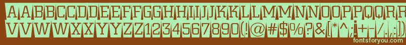 ACitynovattlcmswlt Font – Green Fonts on Brown Background