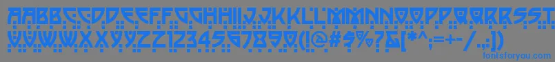 フォントBalac – 灰色の背景に青い文字