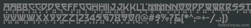 フォントBalac – 黒い背景に灰色の文字