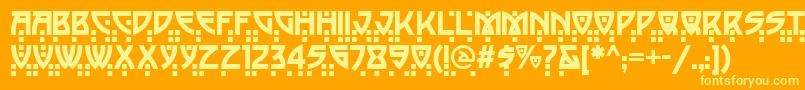 フォントBalac – オレンジの背景に黄色の文字