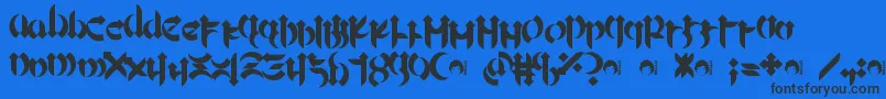 Mellogothic Font – Black Fonts on Blue Background