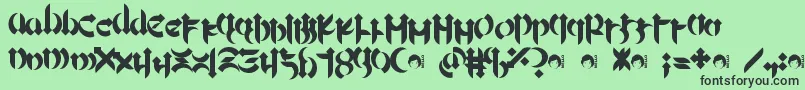 fuente Mellogothic – Fuentes Negras Sobre Fondo Verde