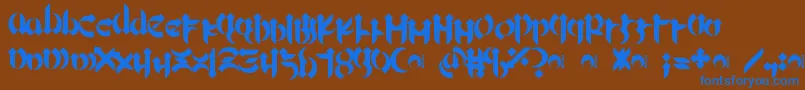 Fonte Mellogothic – fontes azuis em um fundo marrom