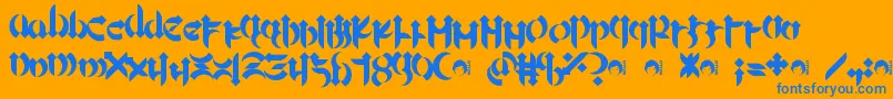 Mellogothic Font – Blue Fonts on Orange Background