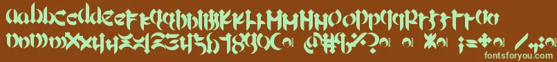 Mellogothic Font – Green Fonts on Brown Background