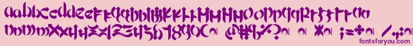 Mellogothic-Schriftart – Violette Schriften auf rosa Hintergrund