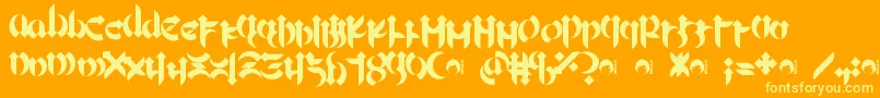 フォントMellogothic – オレンジの背景に黄色の文字