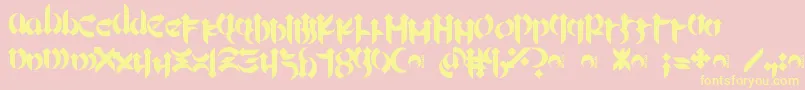 Mellogothic Font – Yellow Fonts on Pink Background