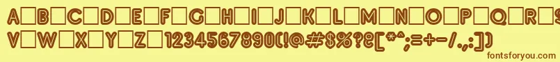 Inset9 Font – Brown Fonts on Yellow Background