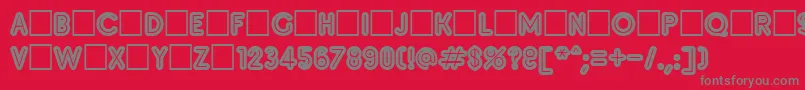 フォントInset9 – 赤い背景に灰色の文字