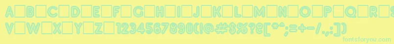 Inset9 Font – Green Fonts on Yellow Background