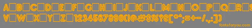 Inset9 Font – Orange Fonts on Gray Background