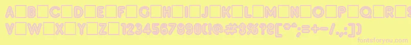 Inset9 Font – Pink Fonts on Yellow Background