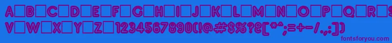 Inset9 Font – Purple Fonts on Blue Background