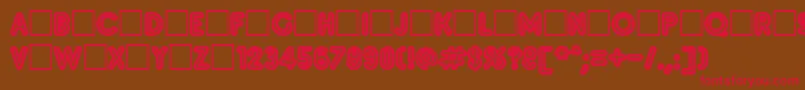 Inset9 Font – Red Fonts on Brown Background