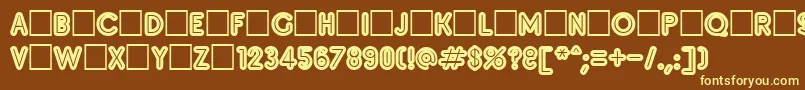 Inset9 Font – Yellow Fonts on Brown Background