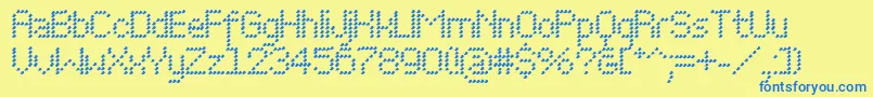 Perfowavec Font – Blue Fonts on Yellow Background