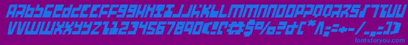 Ufohunteri Font – Blue Fonts on Purple Background