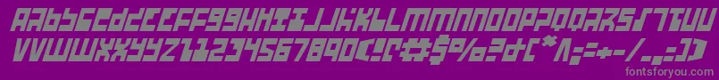 Czcionka Ufohunteri – szare czcionki na fioletowym tle