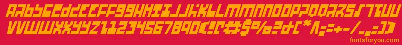 Ufohunteri Font – Orange Fonts on Red Background