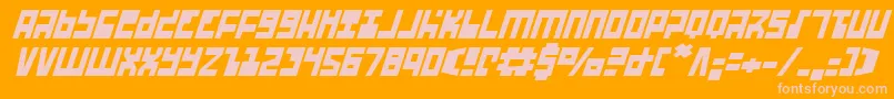 Ufohunteri-fontti – vaaleanpunaiset fontit oranssilla taustalla