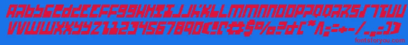 Ufohunteri Font – Red Fonts on Blue Background