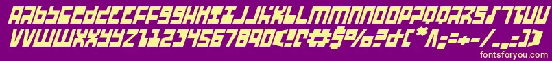 Ufohunteri Font – Yellow Fonts on Purple Background