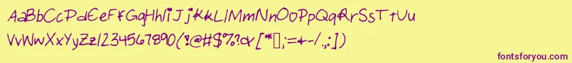 Papergirl Font – Purple Fonts on Yellow Background