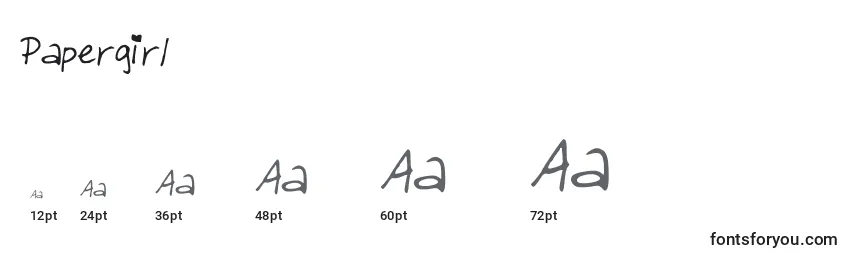 Papergirl Font Sizes