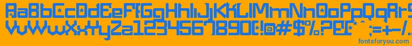 Шрифт MaquinaPneumatica – синие шрифты на оранжевом фоне