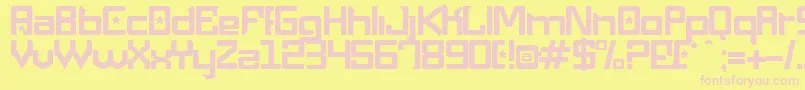 MaquinaPneumatica Font – Pink Fonts on Yellow Background