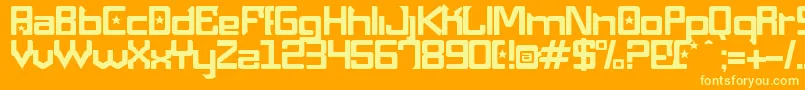 MaquinaPneumatica Font – Yellow Fonts on Orange Background