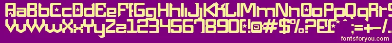 MaquinaPneumatica-fontti – keltaiset fontit violetilla taustalla