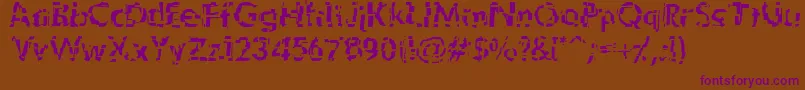 Shattered Font – Purple Fonts on Brown Background