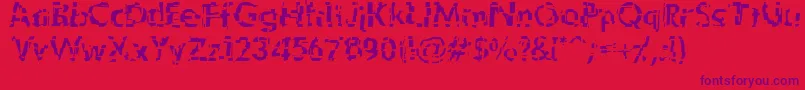 Shattered Font – Purple Fonts on Red Background