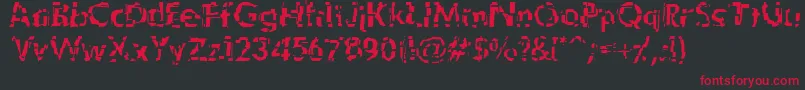 Shattered Font – Red Fonts on Black Background